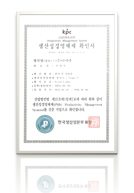 생산성경영체제 확인서